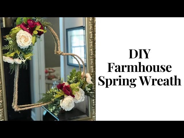 DIY Dollar Store Spring Classic Glam Farmhouse Heart Wreath