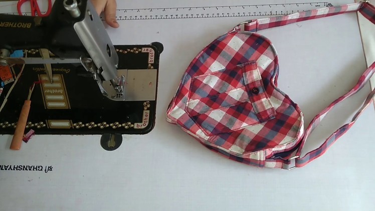DIY Heart Sling Bag, Reuse old Shirt