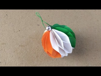 DIY Tricolor ball wall hangings. Republic day. Independence day special. home, office, school decor