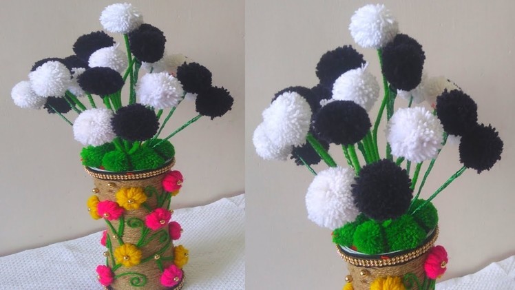 DIY-Woolen Guldasta New Ideas.Flower Pot.Waste Plastic bottle Guldasta.New Craft.DIY Craft