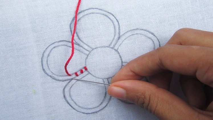 Hand Embroidery, Easy Flower Embroidery, Raised chain Stitch, Fantasy Flower Embroidery Designs