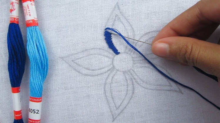 Hand Embroidery, Rope Stitch, Raised Chain Stitch, Easy Flower Embroidery