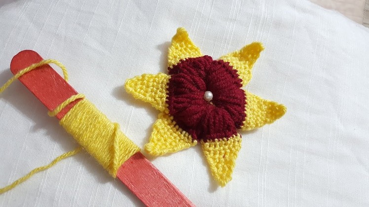 Hand Embroidery Trick Flower New  Amazing Hand Design #100