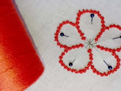 Hand Embroidery | twilling stitch | picot stitch | fantasy flower stitch .