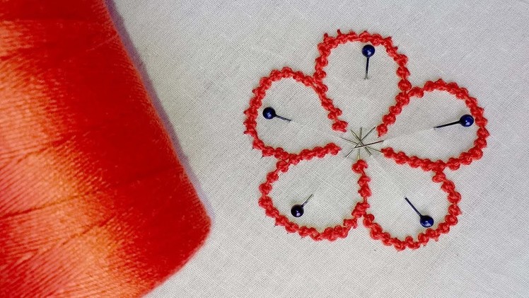 Hand Embroidery | twilling stitch | picot stitch | fantasy flower stitch .