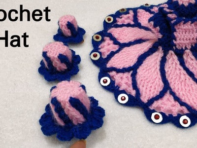 How to Crochet Hat for Laddu Gopal. Kanhaji with Dress no. #55 (all Sizes)