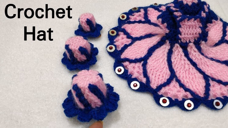 How to Crochet Hat for Laddu Gopal. Kanhaji with Dress no. #55 (all Sizes)