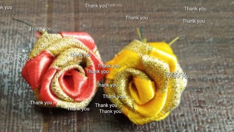 How to make easy rose flowers for hair brooch. lace.simple ribbon flowers