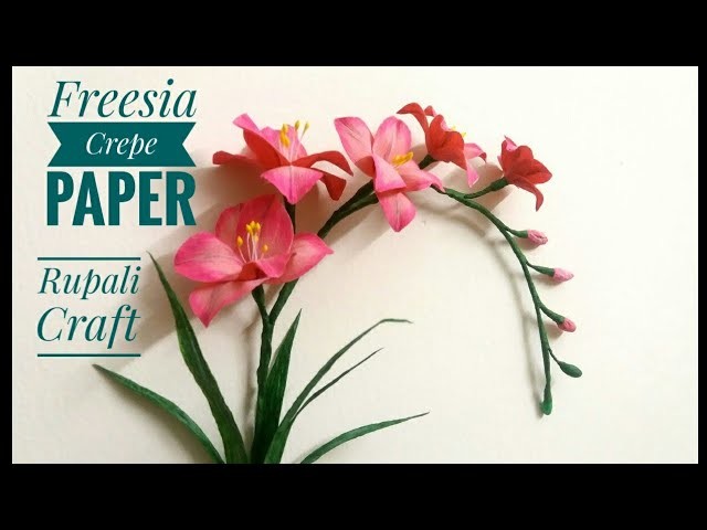 How to make freesia crepe paper flowers.crepe paper flowers freesia tutorial.diy paper flowers