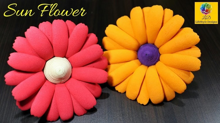 How To Make Sun Flowers | Foam Sheet Flowers Diy | Handmade Flower Craft