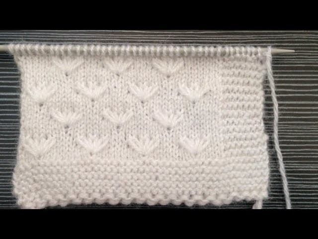 Knitting Pattern.Flower Stitch Pattern For Baby Sweater, Cardigan