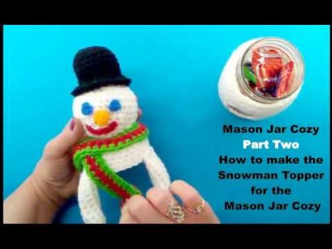 Mason Jar Snowman Topper with Top Hat Part Two For the Mason Jar Cozy with Peekaboo Window