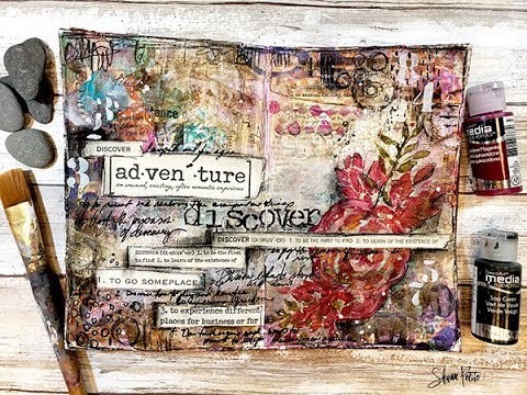 Mixed media art journal My word for the year "Discover"