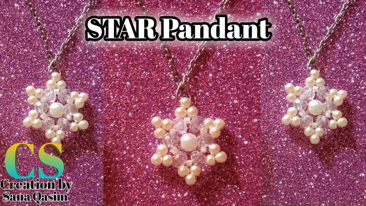 Pearl Pandant || how to make star pandant || 5 mint beading pandant