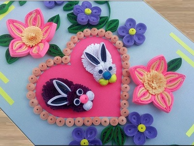 Quilled Card. How To Make a Beautiful Heart ????Valentine's day greeting cards| Paper Quilling Art