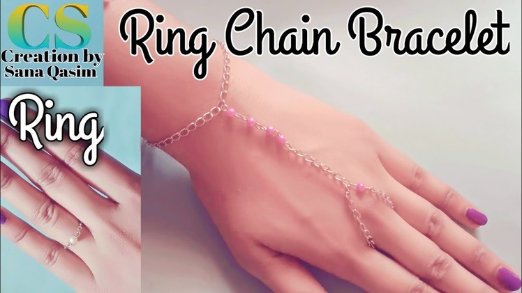 Ring chain bracelet ll how to make ring chain bracelet ll Ring with chain