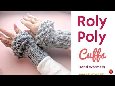 Roly Poly Cuffs - Knitted Hand Warmers with Spring Stitch