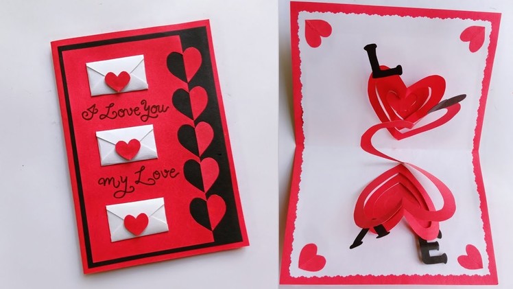 Valentine Day Card.Valentine Day Heartbeat Card.Valentine Day Pop Up Card.Handmade Valentine Card