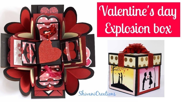 Valentine's Day Explosion Box Decoration. How to make Heart Shaped Box. Part Three