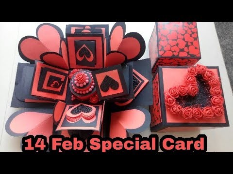Valentine's Day Special Explosion BOX|| Black & Red Double Layer Explosion BOX|| Valentine's card