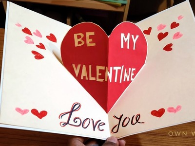 Very Easy ! Beautiful Handmade Valentine's Day card idea | DIY Greeting Cards for Valentine's day