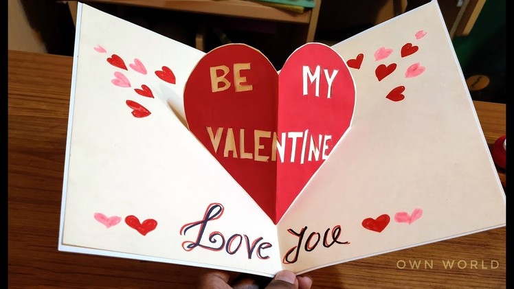 Very Easy ! Beautiful Handmade Valentine's Day card idea | DIY Greeting Cards for Valentine's day