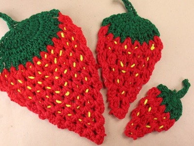 Very easy Crochet strawberry for table mat.wall hanging.Home decoration (Bng)