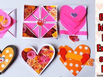 6 Card Making Ideas For Explosion Box or Scrapbook || Valentine's Day Card Ideas ||