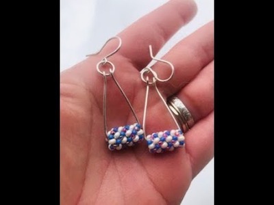 Beaded modified chenille bead earrings