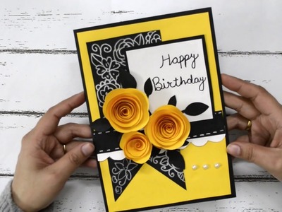 Beautiful Handmade Card for Birthday.Anniversary - DIY Greeting Card Idea
