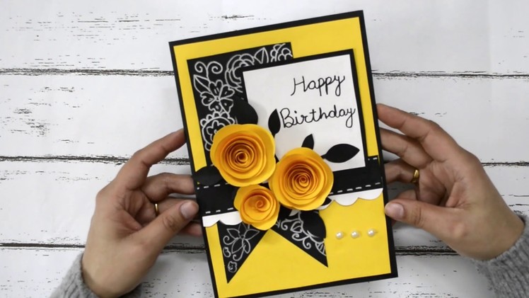 Beautiful Handmade Card for Birthday.Anniversary - DIY Greeting Card Idea