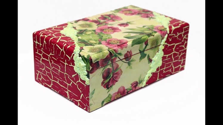 Decoupage box with napkin and silicone molds-DIY