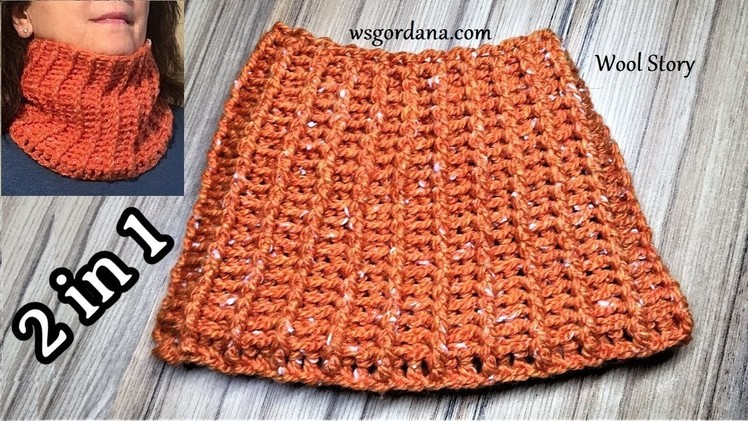 DIY Crochet Messy Bun Hat and Scarf (2 in 1) - (kapa i šal)