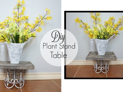 DIY Dollar Tree Farmhouse Plant Stand.Table | Indoor.Outdoor Garden Decor