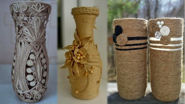 DIY Flower Vase Out Of Waste Bottle and Jute | Best out of waste idea