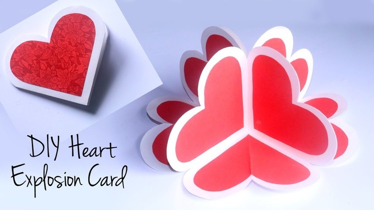 DIY Heart Explosion Card | 3D Heart Pop Up Card | DIY Valentines Day Gift Idea
