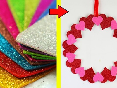 Easy DIY Wreaths From Foam Papers  | Valentines day DIY's