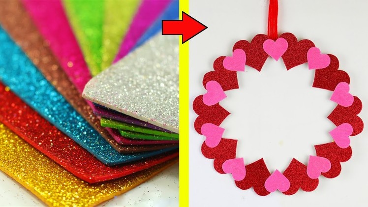 Easy DIY Wreaths From Foam Papers  | Valentines day DIY's