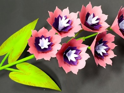 Flower Making Idea: How to Make Paper Stick Flower Easy!! Paper Craft | Jarine's Crafty Creation