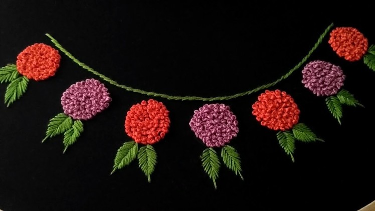 French knot hand embroidery neck design | easy flower neckline design for dress | embroidery 2019