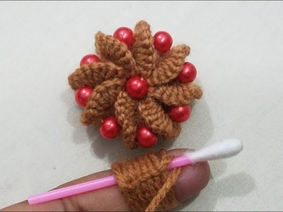 Hand Embroidery:Amazing Creative #Sewing Hack Trick Making Brazillian Flower With Earbud And Finger