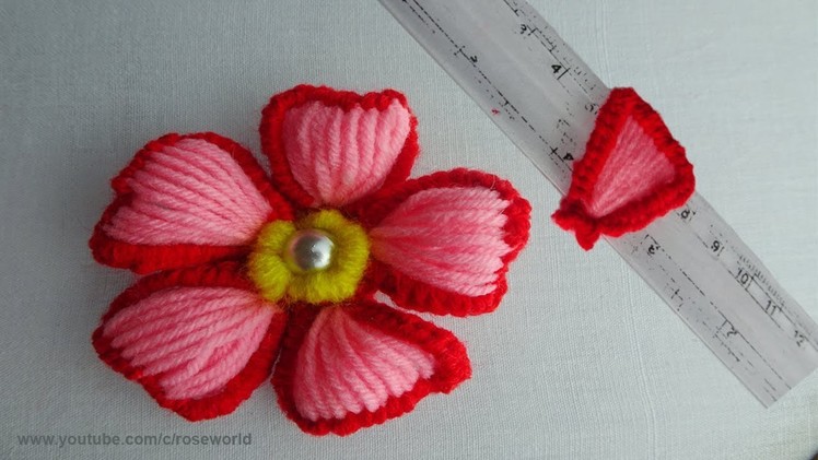Hand embroidery amazing tricks| #easy wool embroidery flower #sewing hacks with ruler