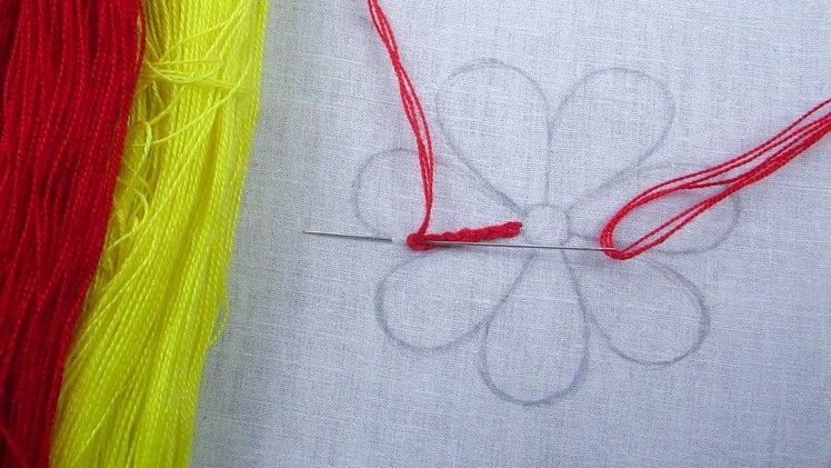 Hand Embroidery, Easy Flower Embroidery, Chain Stitch, French Knot