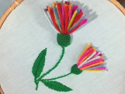 Hand embroidery easy stitch tassels flower embroidery stitch design