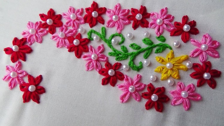 Hand Embroidery: Embroidery for Beginners.Lazy Daisy stitch