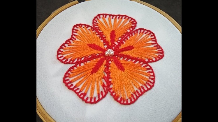 Hand Embroidery | Flower Embroidery For Beginners | Fantasy Flower Stitch | Easy Flower Embroidery