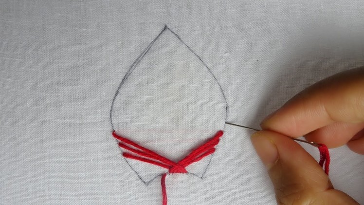 Hand embroidery: modern flower design|leaf embroidery |petal embroidery