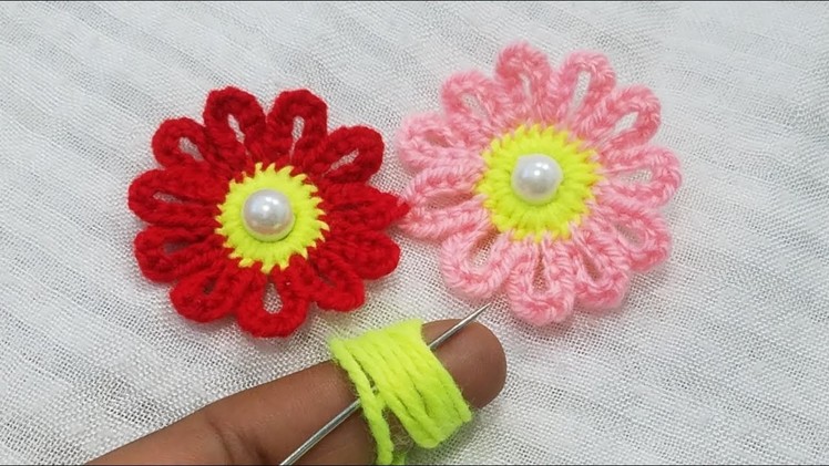 Hand Embroidery:Wow Beautiful Amazing #Sewing Hack,Easy Trick Make a Flower With Finger