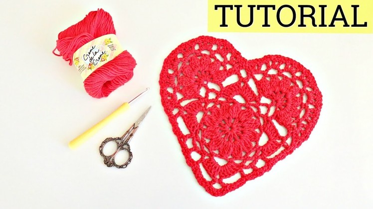 HOW TO CROCHET A DOILY HEART | Lace heart | ❤️