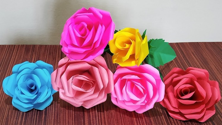 How To Make Paper Flower Bouquet With Paper Rose | DIY Easy Paper Rose | Simple Paper Craft
